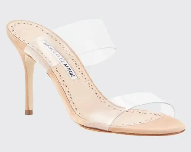 Manolo Blahnik "Scolto" suede sandal PVC slide 8/39