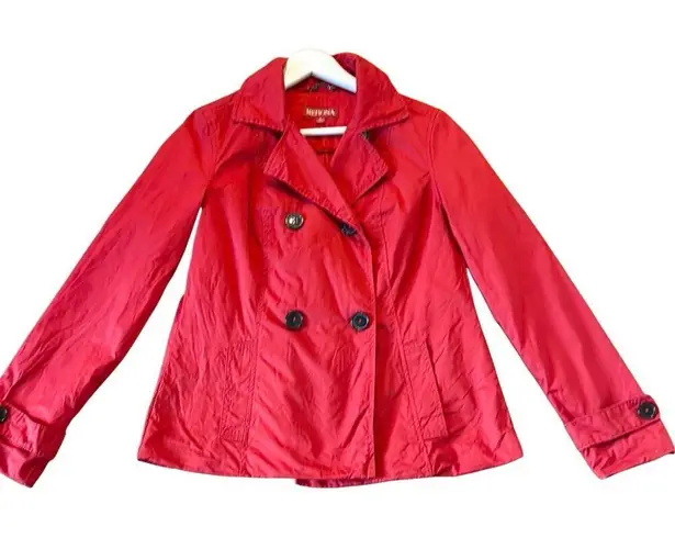 Merona  red short trench coat  jacket size small thumbnail 1