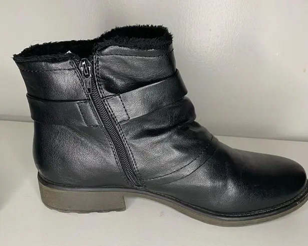 Baretraps  Women's Size10 M Black Side Zip Lined Ankle Boots Fux Fur Booties