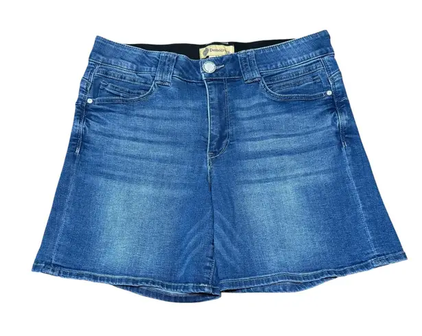 Democracy Denim Blue Jean Shorts Womens Size 12 Elastic Waist Comfort
