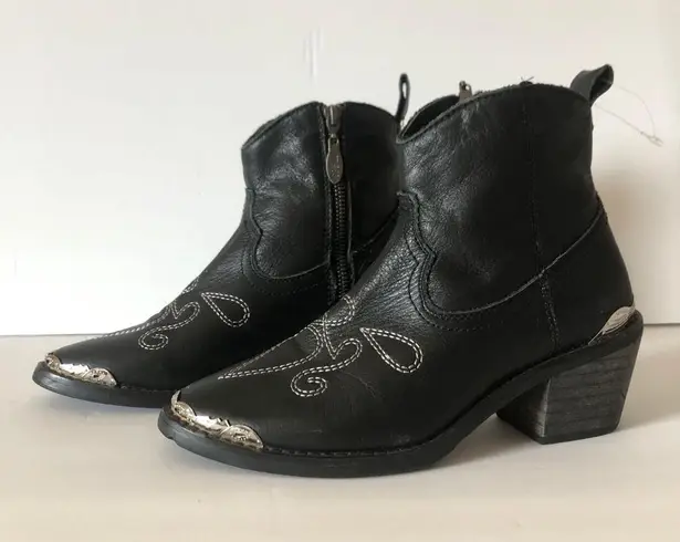 Spell and The Gypsy Cactus Rose Black Leather Detail Women Ankle Boots Size 7
