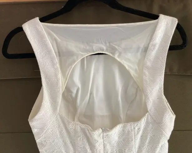 Black Halo White Dress with Open Back