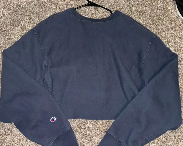 Champion Blue Cropped Crewneck