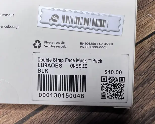 Lululemon Double Strap Face Mask NWT Unopened/Unused *BRAND NEW* (Black) thumbnail 6