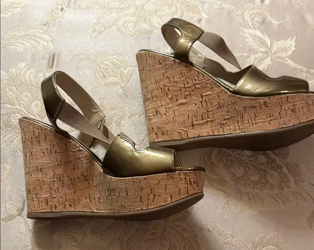 Michael Shannon Metallic Gold Wedges