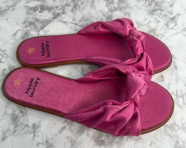 Hippie Laundry Karly Slip On Satin Pink Bow Women's Sandal Size 11