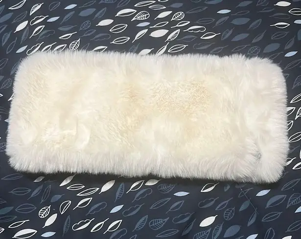 New White Faux Fur head wrap