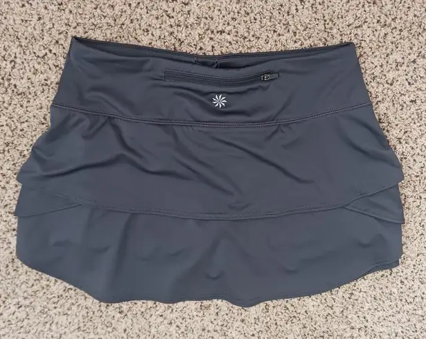 Athleta Swagger Tier Ruffle Black Skort Skirt 819219 Gray Size Small Athletic