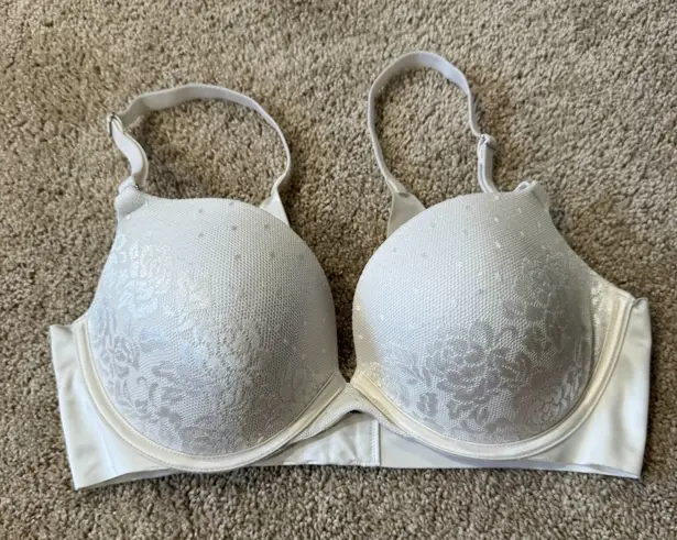 Secret Treasures Off-White Floral Lace Overlay Underwire Bra Women's Size 36C