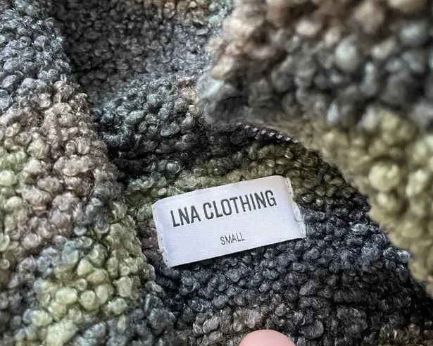 LNA Clothing Army Camo Sherpa Zip Up Jacket Green (Small)