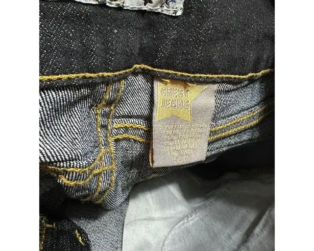 Crest Jeans Women's Size 5/6 Flare Embroidered Back Pockets Low Rise Denim Blue