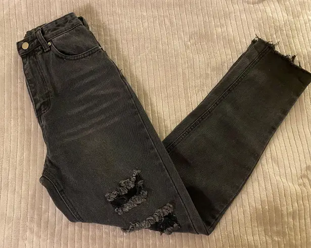 SheIn Black Distressed Jeans