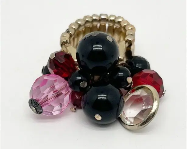 Lot of 3 Large Statement Elastic Cocktail Rings