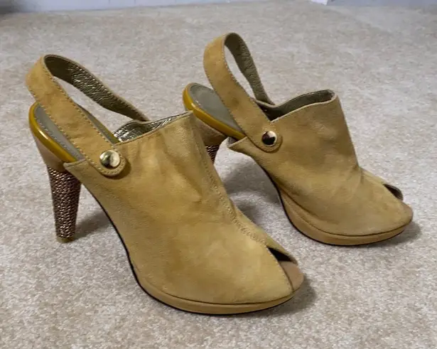 Light In The Box Women’s Suede Peep Toe High Heels with Chain Like Heel design