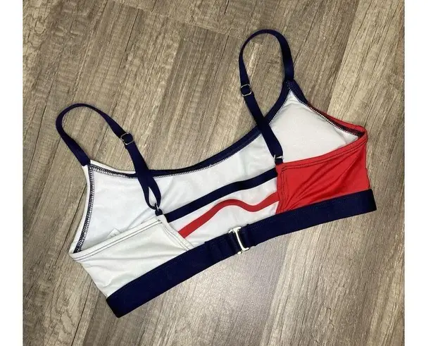 Kona Sol ™ Women's Colorblock Red White Blue Bralette Bikini Top Size M