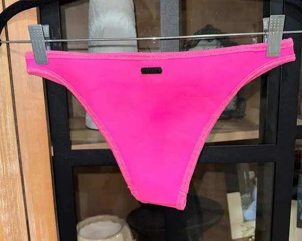 Triangl bikini bottoms neon pink barbie cheeky low rise high leg scuba swimsuit Size M