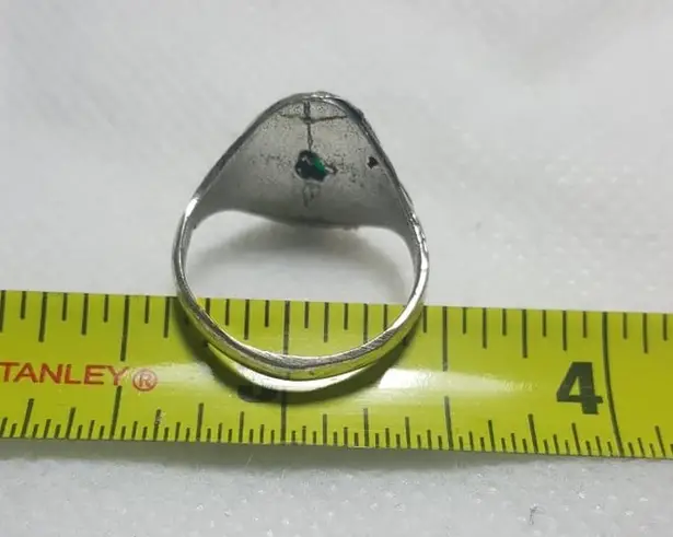 Onyx Natural Green Sterling Silver Gemstone Ring No Stamp Ring size - 8