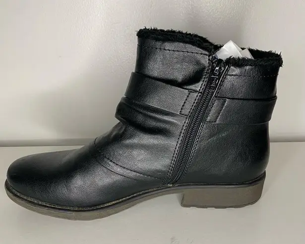 Baretraps  Women's Size10 M Black Side Zip Lined Ankle Boots Fux Fur Booties