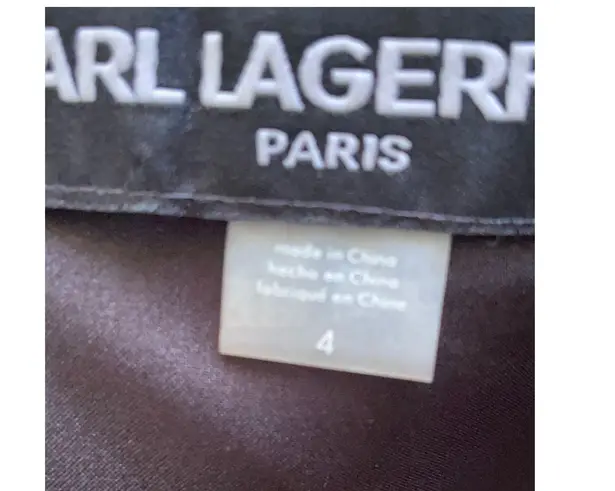 Karl Lagerfeld Black Illusion Embroidered Yoke Sleeveless Dress Shift Size 4