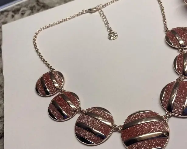 Monet Set Of Signed Gold Tone / Glitter Necklace / Stretchy Stretch Bracelet