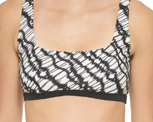 DKNY  2 PC Set Black & White High Waist Swim Bikini Top & Bottom Large / XL NWT