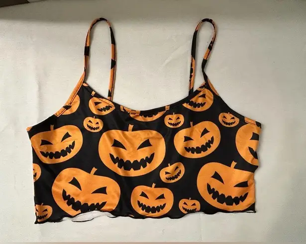 Halloween Scary Pumpkins Adult Ladies Baby Doll Pajamas 2pc Set Sz Lg