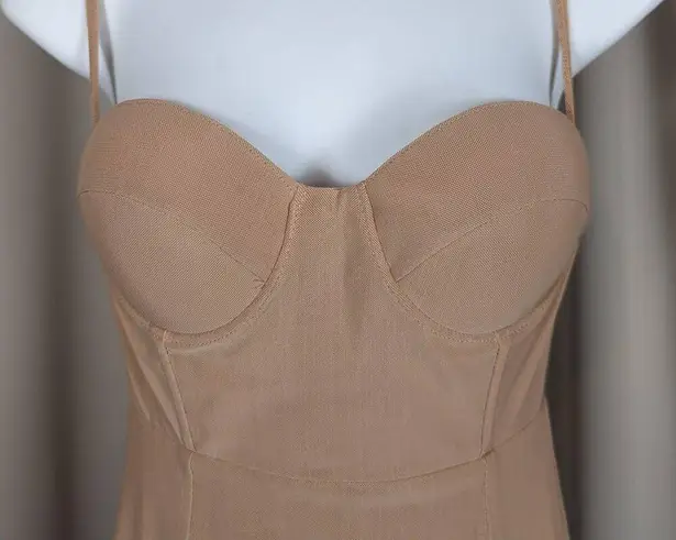 Misha Collection  Boned Corset Cami Bodycon Dress Tan Nude Size XS