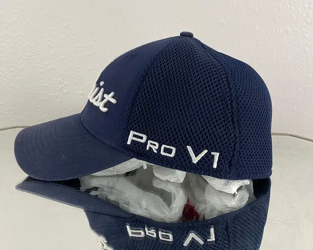 Titleist Navy Blue White Unisex Tour Elite TrueFit Pro V1 Baseball Cap Hat