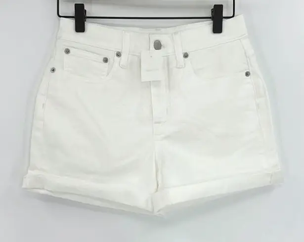 NWT J. Crew Womens Optic White Wash Solid Zip Fly Classic Denim Short Size 24
