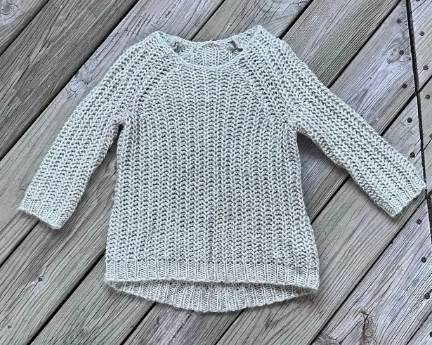 Anthropologie Knitted & Knotted Women's Chunky Knit Beige Sweater Size XXSP Tan