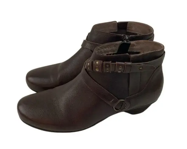 Abeo Biosystem Nancy Ankle Booties Womens Size 8.5 Brown Leather Comfort Nuetral