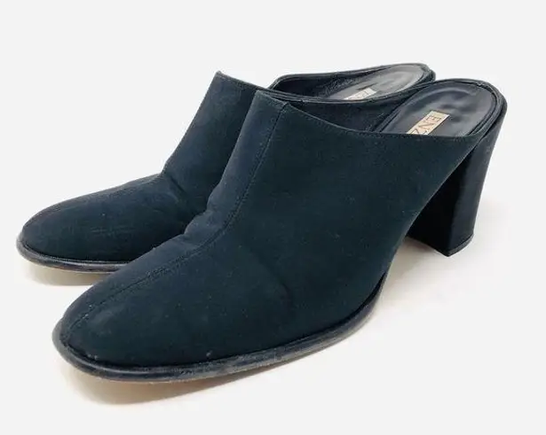 Enzo Angiolini ENZO black fabric on trend mules, size 9