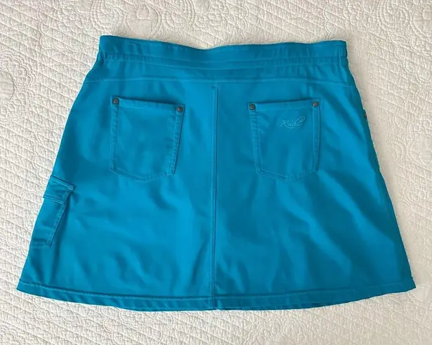 Kuhl Women's Mova Blue Cargo Outdoor Hiking Skort Skirt Size Large