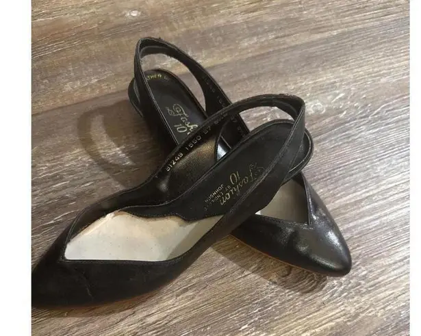 Fashion 10 Endicott Johnson Vintage Leather Pumps Wedge Classic Minimalist Black Size 5.5