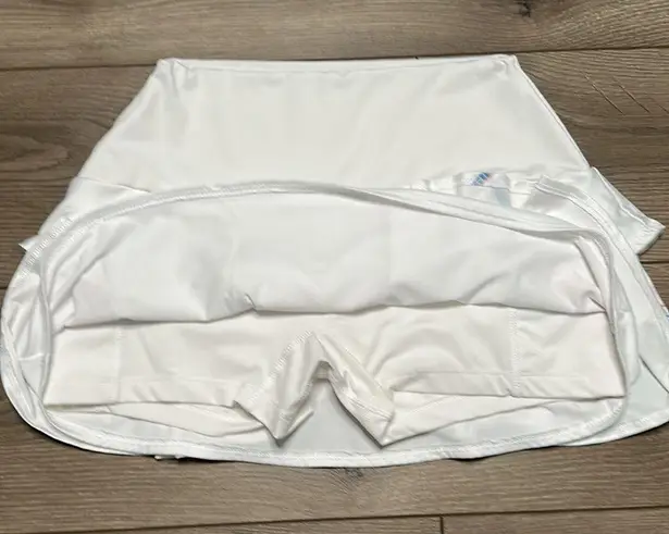 K-Swiss 13” White Layered Tennis Skirt Skort Pockets Size Medium