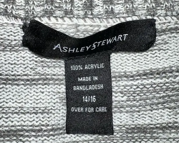 Ashley Stewart  peekaboo sleeved flared hem gray sweater!