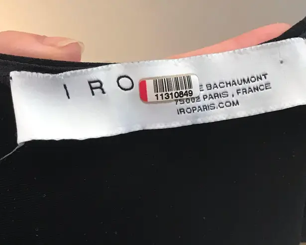 IRO women’s Crew wide leg V-neck black cropped jumpsuit size FR 36 US XS S