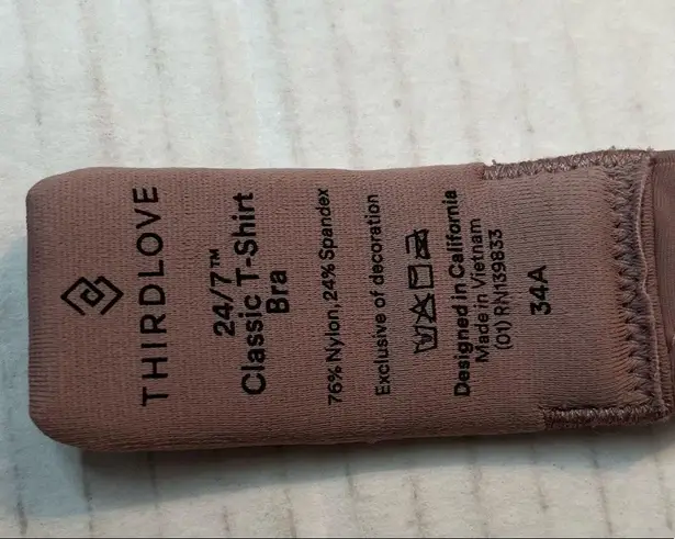 Third Love Bra 24/7 Classic T-Shirt Bra in Classic Sienna Sz 34A GUC