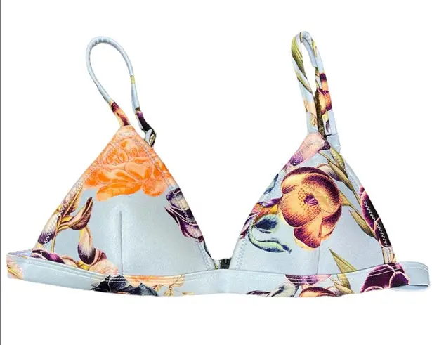Triangl Light Blue Orange Purple Multicolor Lightly Padded Bikini Top Size Small