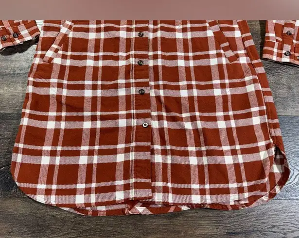 Duluth Trading Co. Orange Duster Flannel White Size M