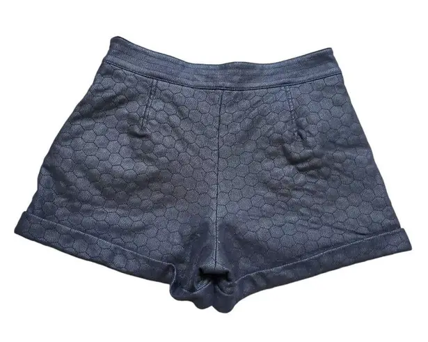 Catherine Malandrino Shorts Women 2 Black Quilted Faux Leather Rolled Hem Sexy