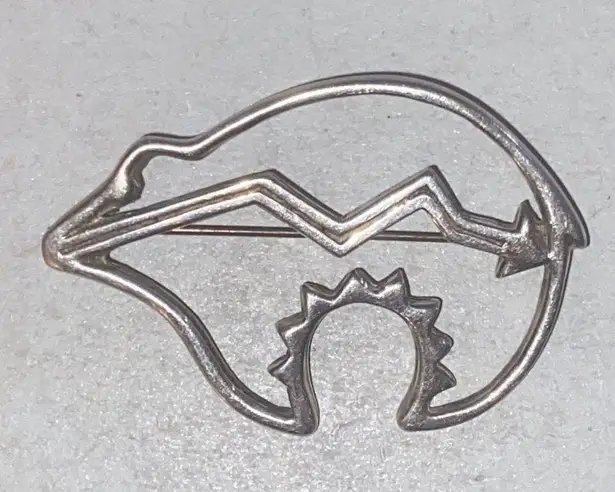 Authentic Vintage Native American Sterling Silver Grizzly Pin/Brooch