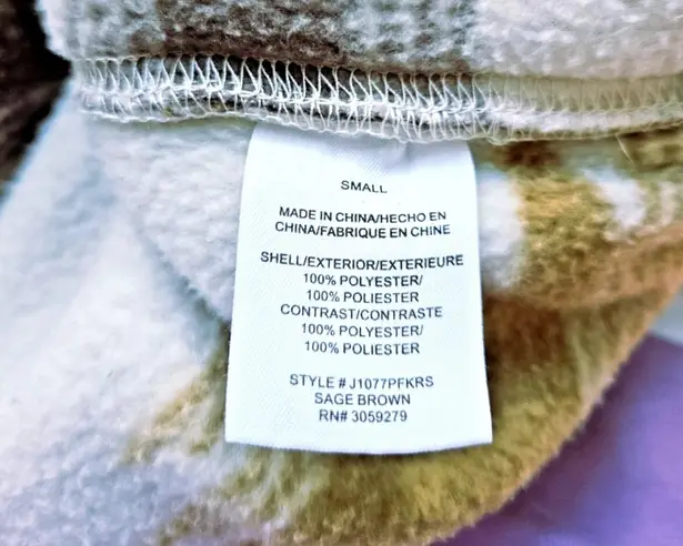 Weekends Everyday Sage Brown Aztec Southwest Sherpa Fleece Jacket Women's S