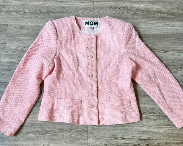 MOM Vintage Baby Pink Button Down Blazer Jacket Size 40