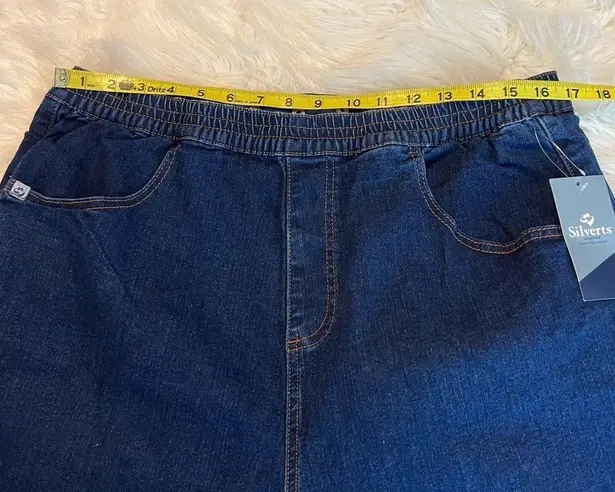 Silvertâs Open Back Adaptive Wheelchair Pull On Denim Jeans Pants Womenâs Sz XL