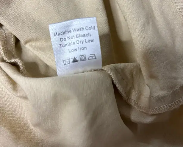 Tuckernuck Khaki Cotton Midi Skirt Drop Pleat 4 Tan