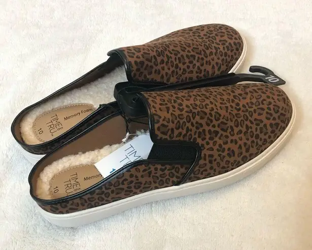 Women’s Leopard Print Casual Twin Gore Mule Slip on Shoes Size 10 Brown