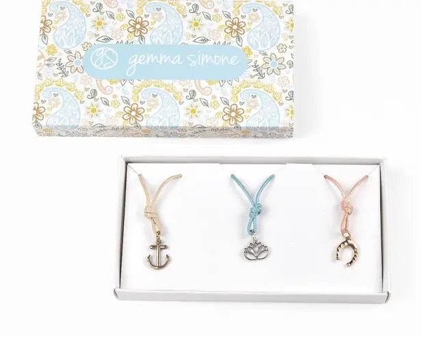 Gemma Simone Summer Vibes Rope Necklace + Charms Blue