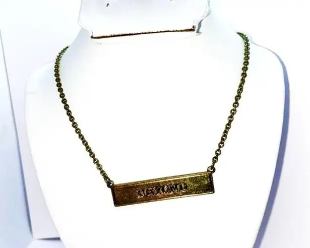 Handmade Infinity & Beyond Gold-Tone Reversible Necklace