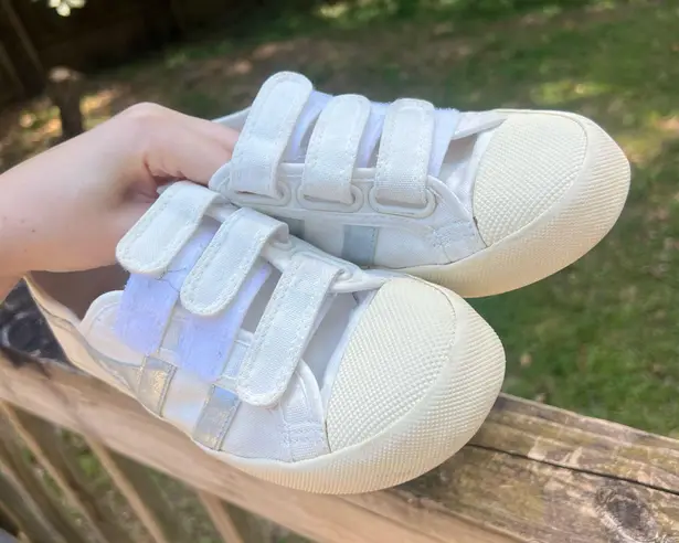 Gola Coaster Flame Strap White Canvas Sneakers Velcro Size 6